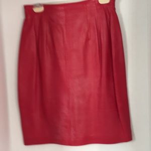 Lord & Taylor Vintage Red leather skirt